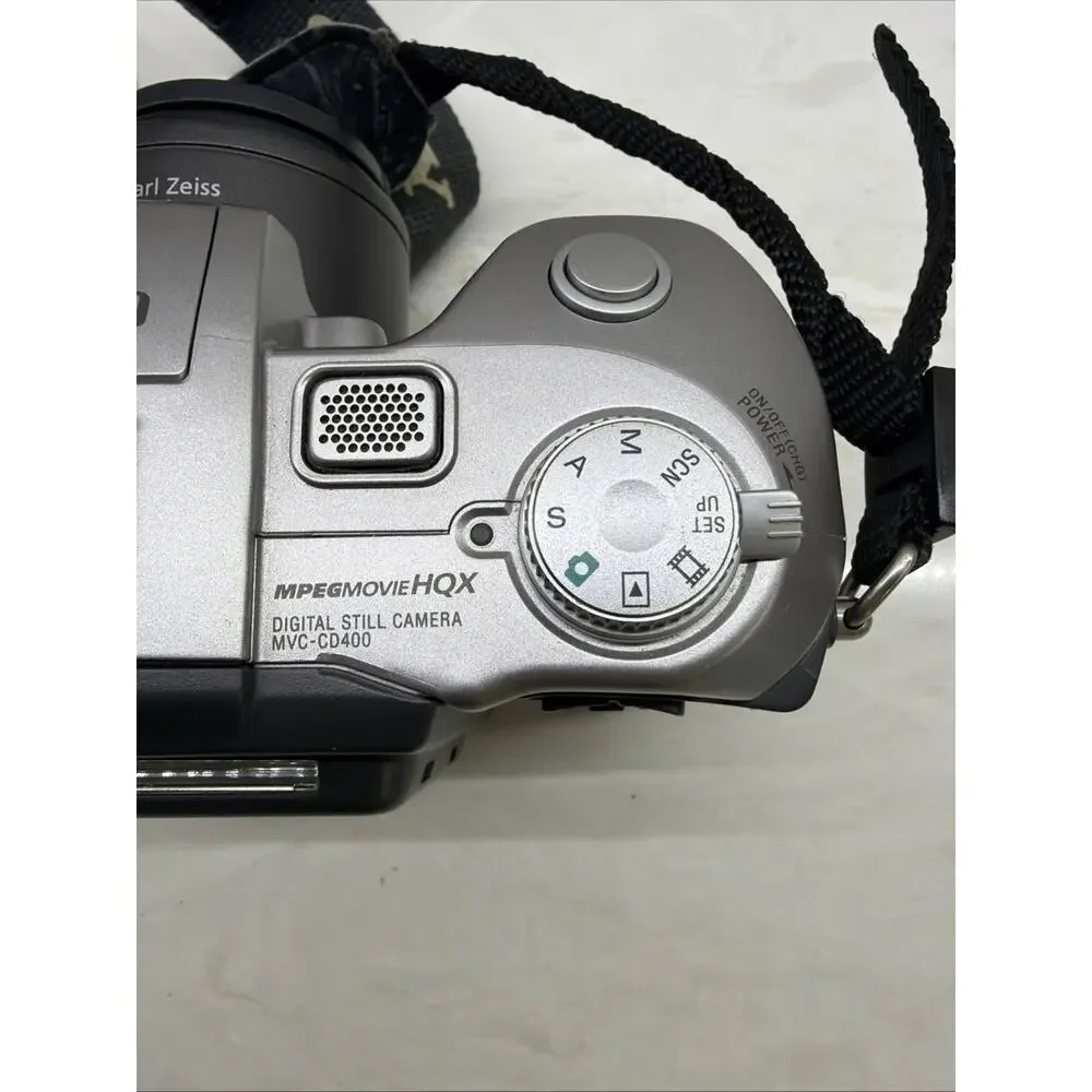 Sony Mavica MVC-CD400 4.0MP Digital Camera - Black Silver TESTED WORKS READ